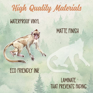 Monkey sticker, Waterproof vinyl decal, Animal lover gifts - SoulFamiliar