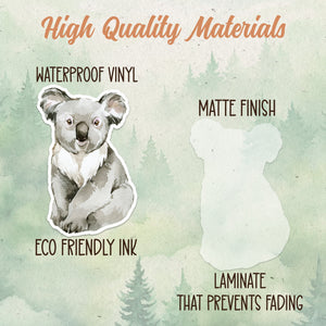Koala sticker, Waterproof vinyl decal, Animal lover gifts - SoulFamiliar