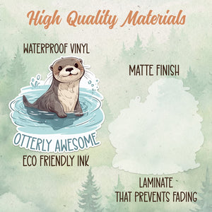Otter sticker, Waterproof vinyl decal, Animal lover gifts - SoulFamiliar