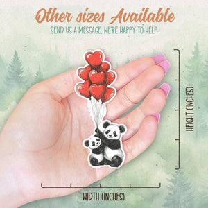 Valentine sticker, Waterproof vinyl decal, Panda sticker - SoulFamiliar