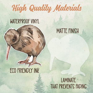 Kiwi sticker, Waterproof vinyl decal, Bird Sticker - SoulFamiliar