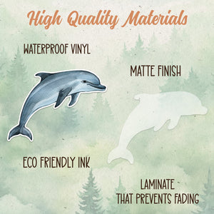 Dolphin sticker, Waterproof vinyl decal, Animal lover gifts - SoulFamiliar