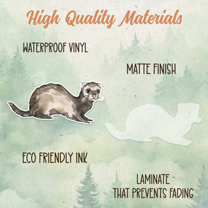Ferret sticker, Waterproof vinyl decal, Animal lover gifts - SoulFamiliar