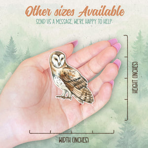Barn owl sticker, Waterproof vinyl decal, Owl sticker - SoulFamiliar