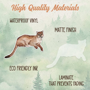 Puma sticker, Waterproof vinyl decal, Animal lover gifts - SoulFamiliar
