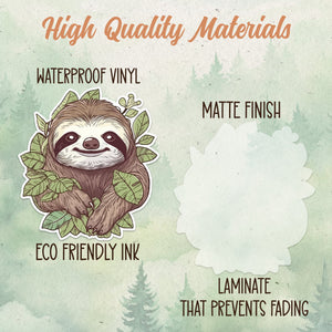 Sloth sticker, Waterproof vinyl decal, Animal lover gifts - SoulFamiliar