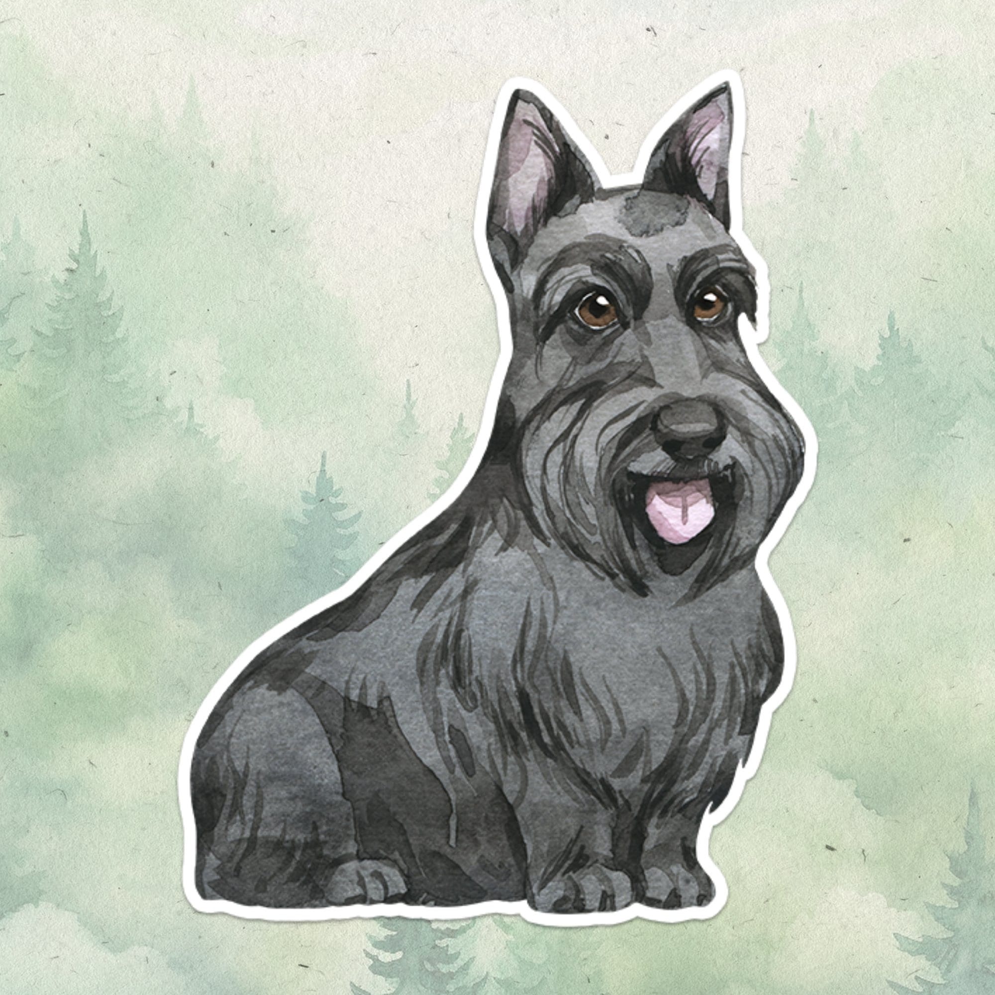 Scottish Terrier sticker, Waterproof vinyl decal, Dog sticker - SoulFamiliar