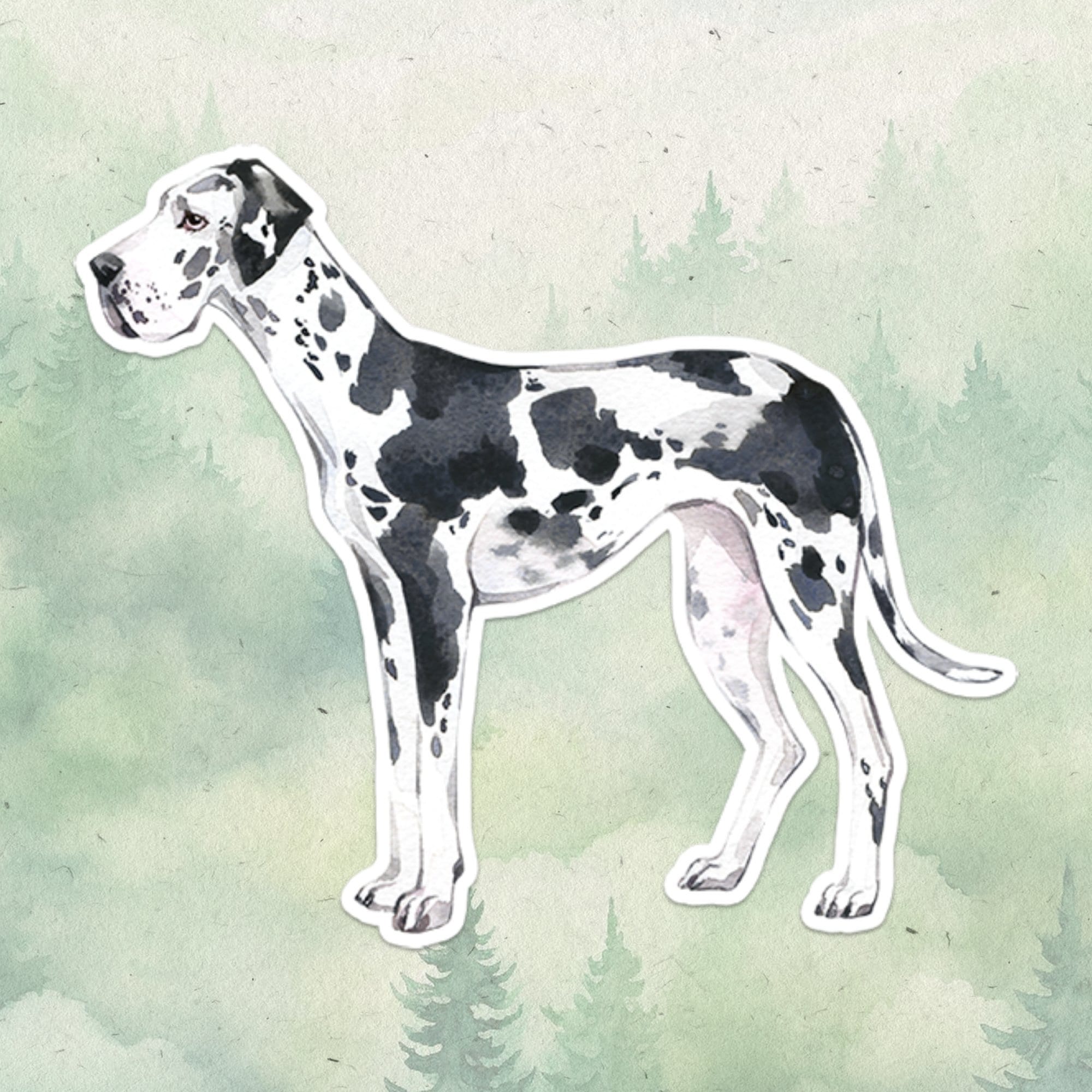 Great Dane sticker, Waterproof vinyl decal, Dog sticker - SoulFamiliar