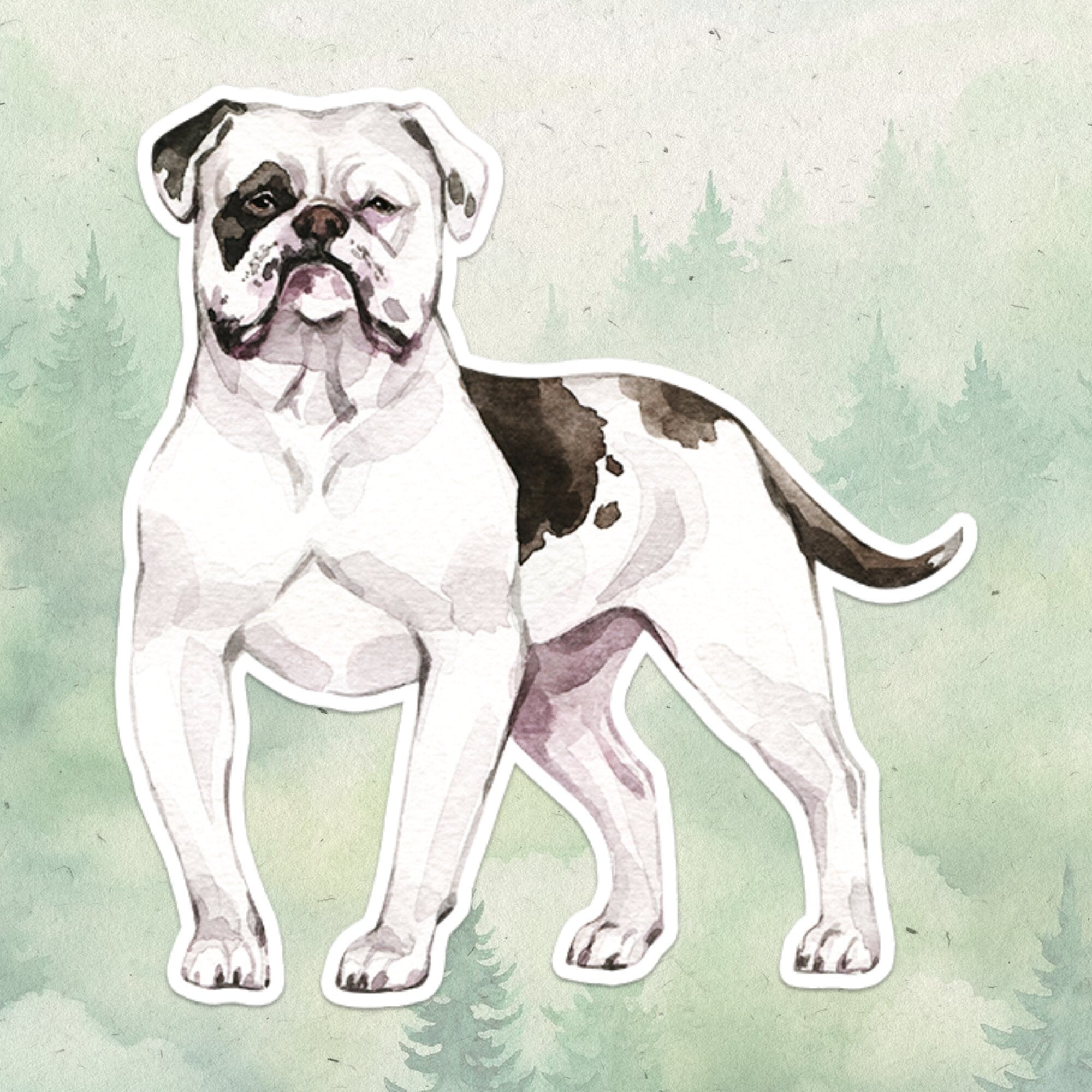 American Bulldog sticker, Waterproof vinyl decal, Dog sticker - SoulFamiliar