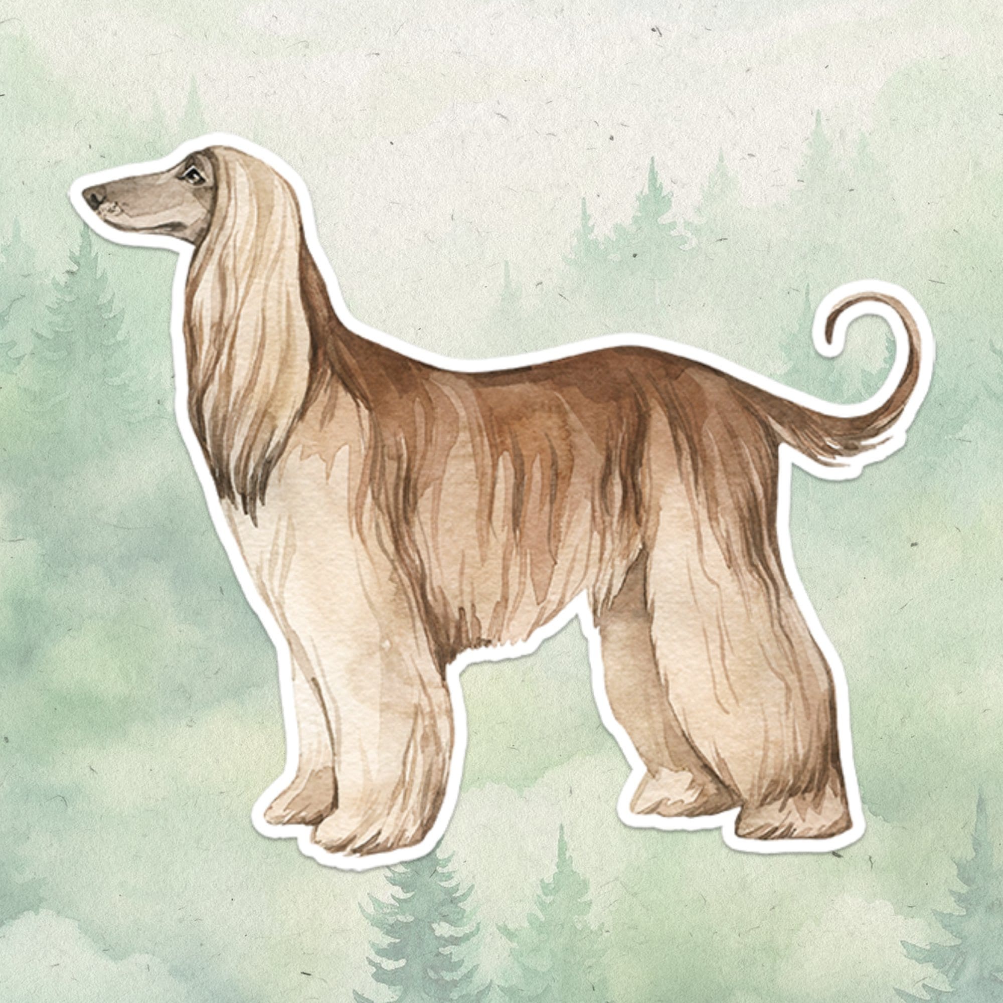 Afghan Hound sticker, Waterproof vinyl decal, Dog sticker - SoulFamiliar