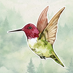 Hummingbird sticker, Waterproof vinyl decal, Bird sticker - SoulFamiliar