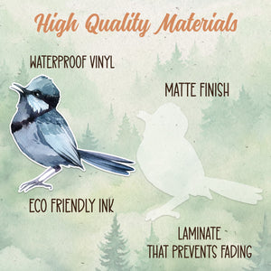 Fairywren sticker, Waterproof vinyl decal, Bird sticker - SoulFamiliar