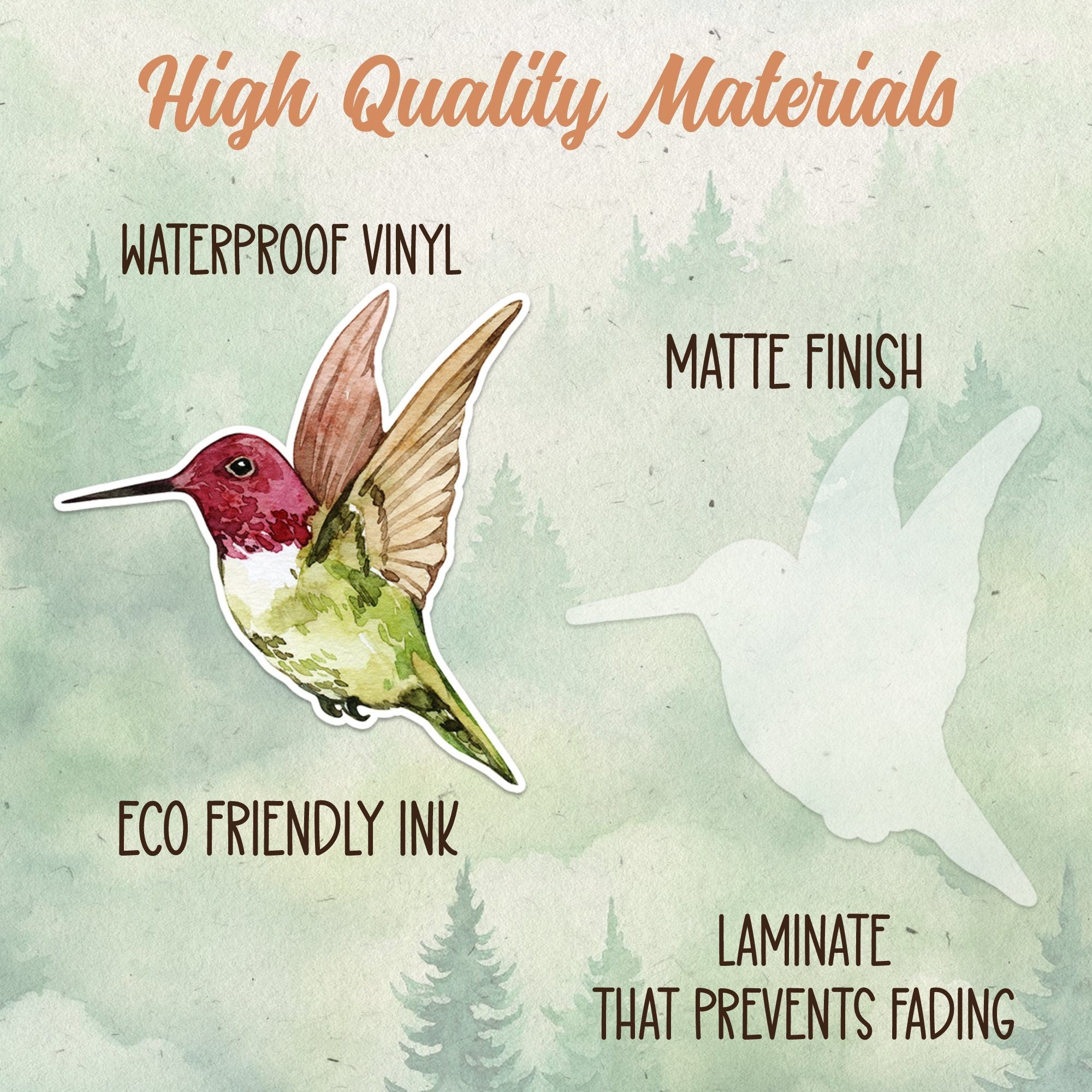 Hummingbird sticker, Waterproof vinyl decal, Bird sticker - SoulFamiliar