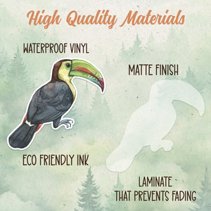 Toucan sticker, Waterproof vinyl decal, Bird sticker - SoulFamiliar