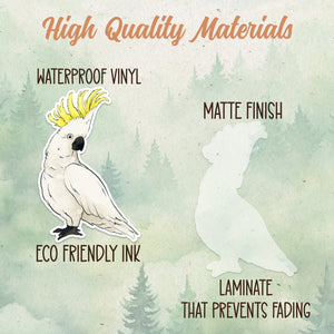 Cockatoo sticker, Waterproof vinyl decal, Bird sticker - SoulFamiliar