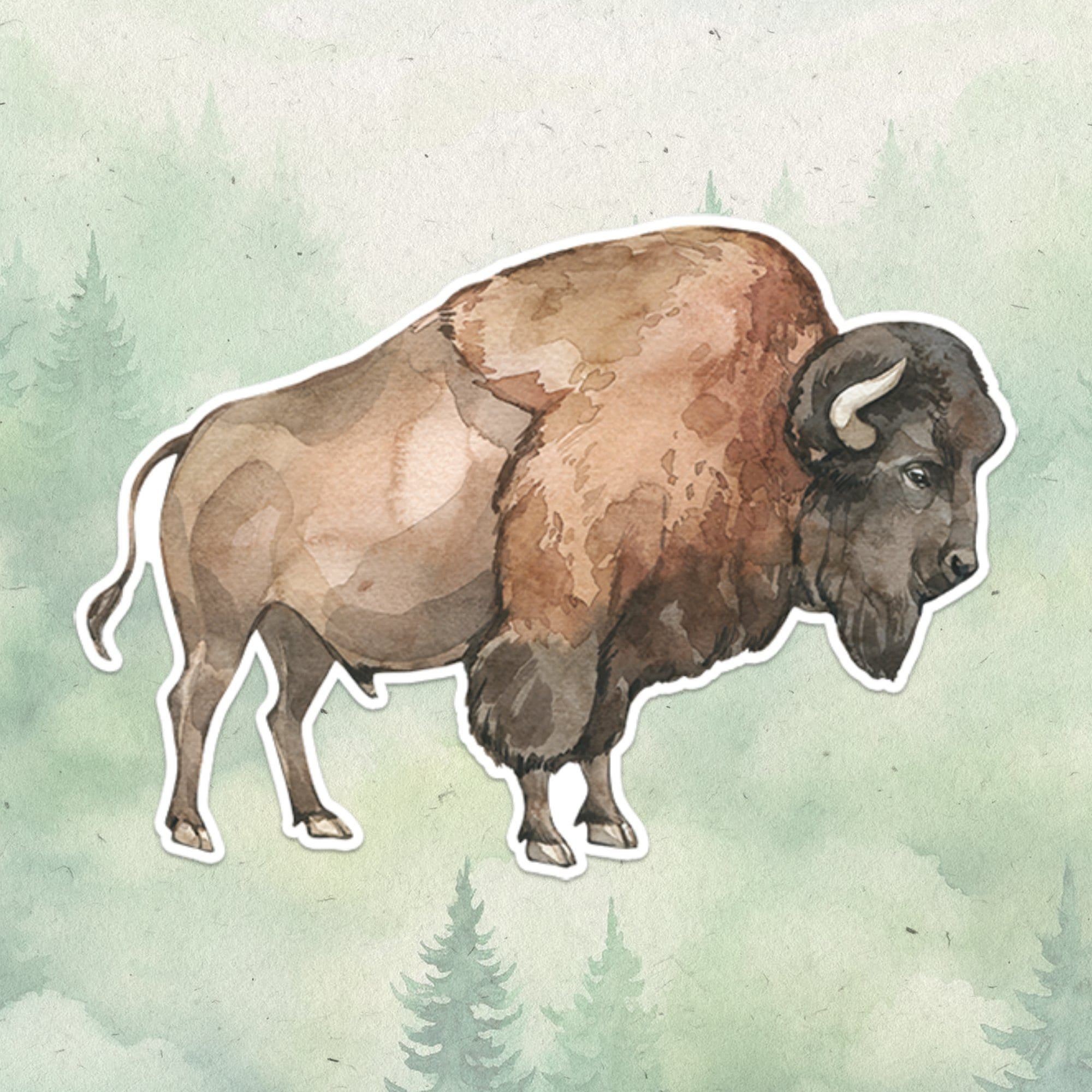 Bison sticker, Waterproof vinyl decal, Animal lover gifts - SoulFamiliar