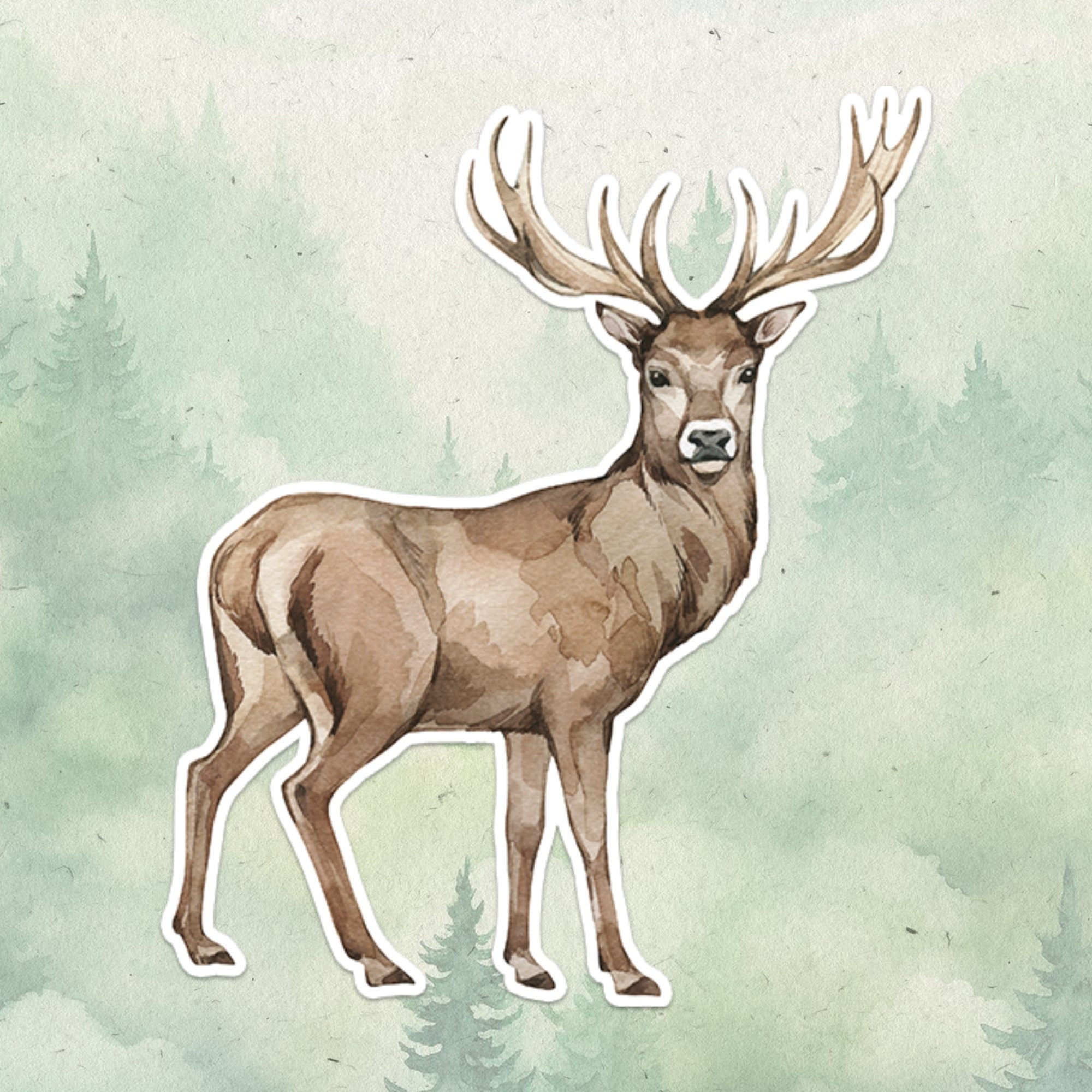 Red deer sticker, Waterproof vinyl decal, Deer sticker - SoulFamiliar