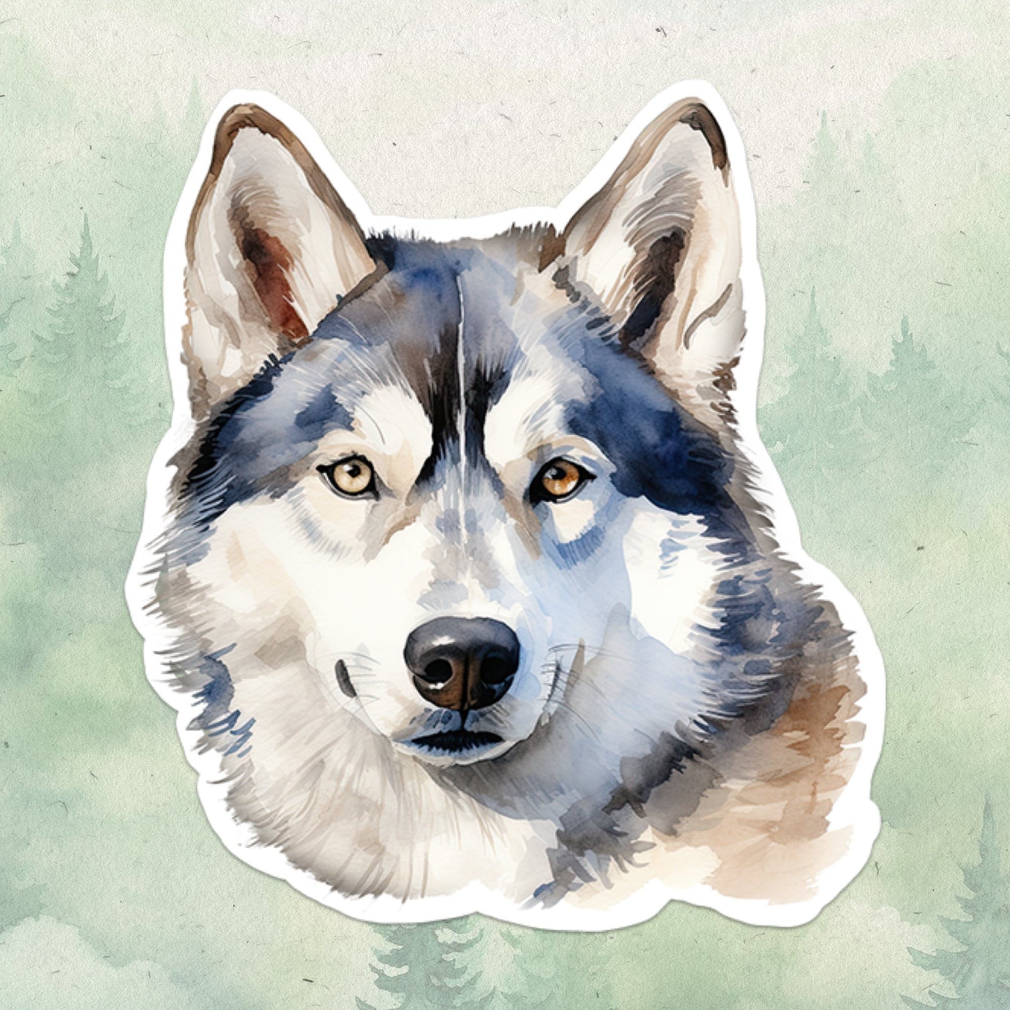 Husky sticker, Waterproof vinyl decal, Dog sticker - SoulFamiliar