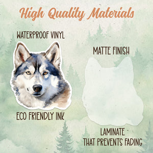 Husky sticker, Waterproof vinyl decal, Dog sticker - SoulFamiliar