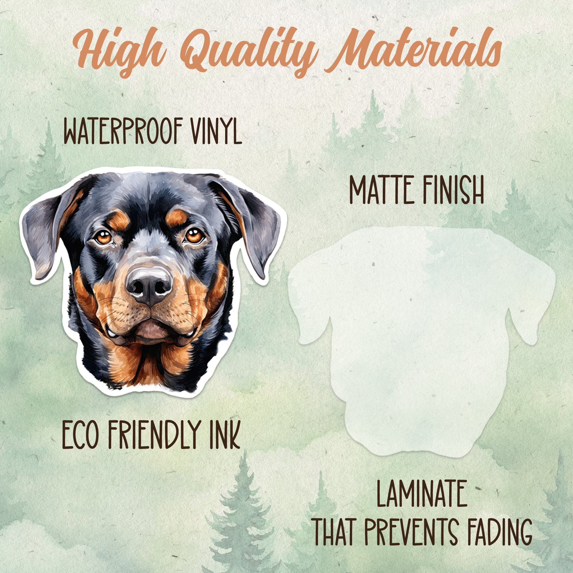 Rottweiler sticker, Waterproof vinyl decal, Dog sticker - SoulFamiliar