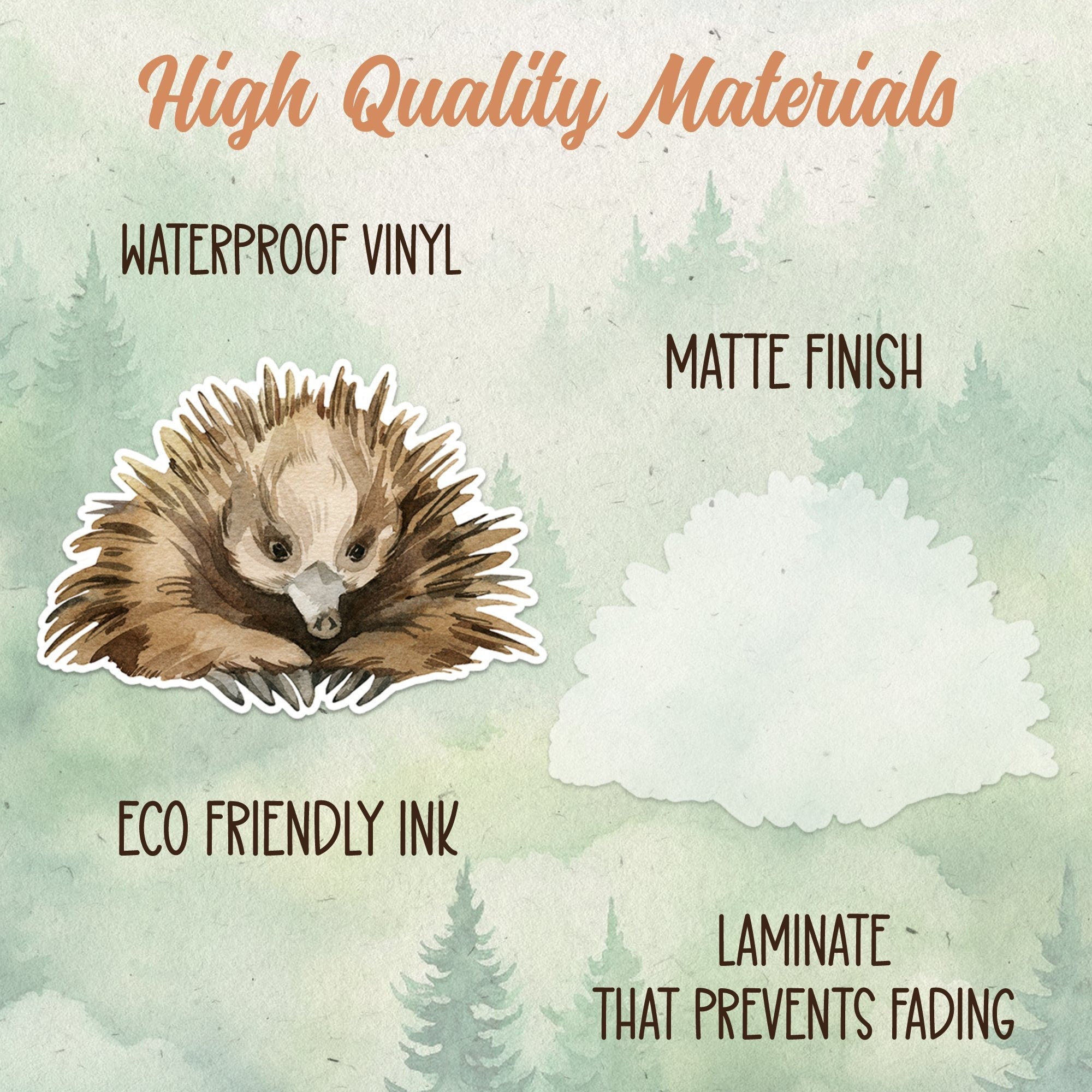 Echidna sticker, Waterproof vinyl decal, Animal lover gifts - SoulFamiliar