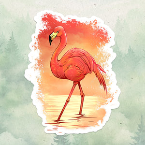 Flamingo sticker, Waterproof vinyl decal, Animal lover gifts - SoulFamiliar