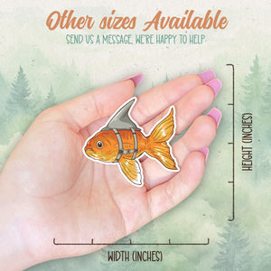 Goldfish sticker, Waterproof vinyl decal, Fish sticker - SoulFamiliar