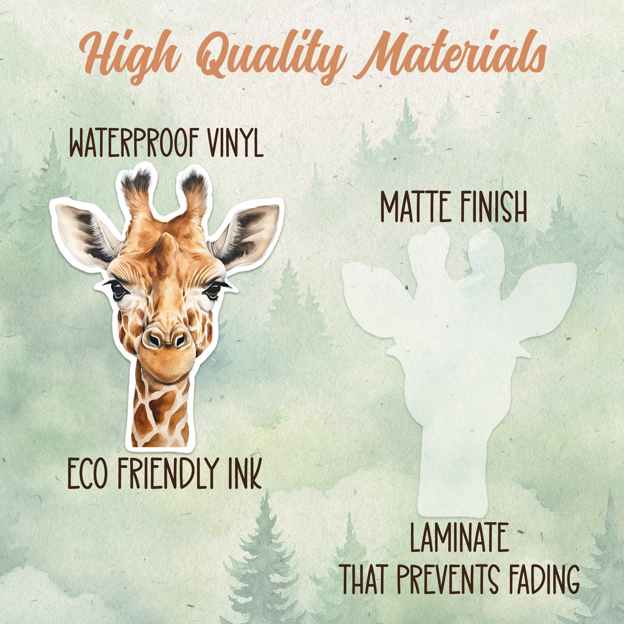 Giraffe sticker, Waterproof vinyl decal, Animal lover gifts - SoulFamiliar