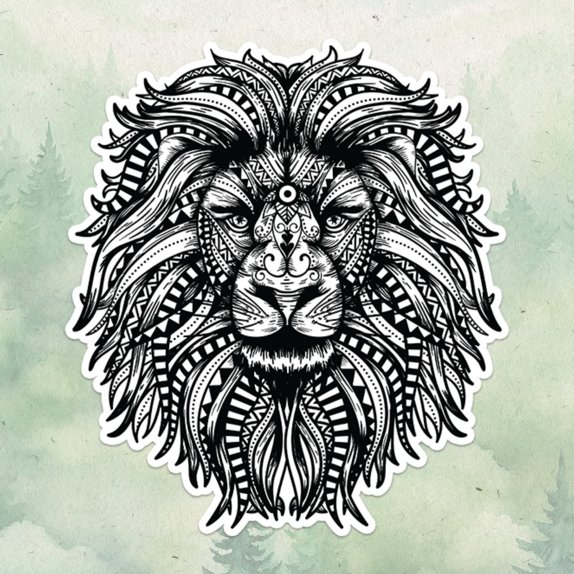 Lion sticker, Waterproof vinyl decal, Animal lover gifts - SoulFamiliar