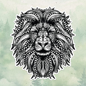 Lion sticker, Waterproof vinyl decal, Animal lover gifts - SoulFamiliar