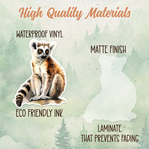 Lemur sticker, Waterproof vinyl decal, Animal lover gifts - SoulFamiliar