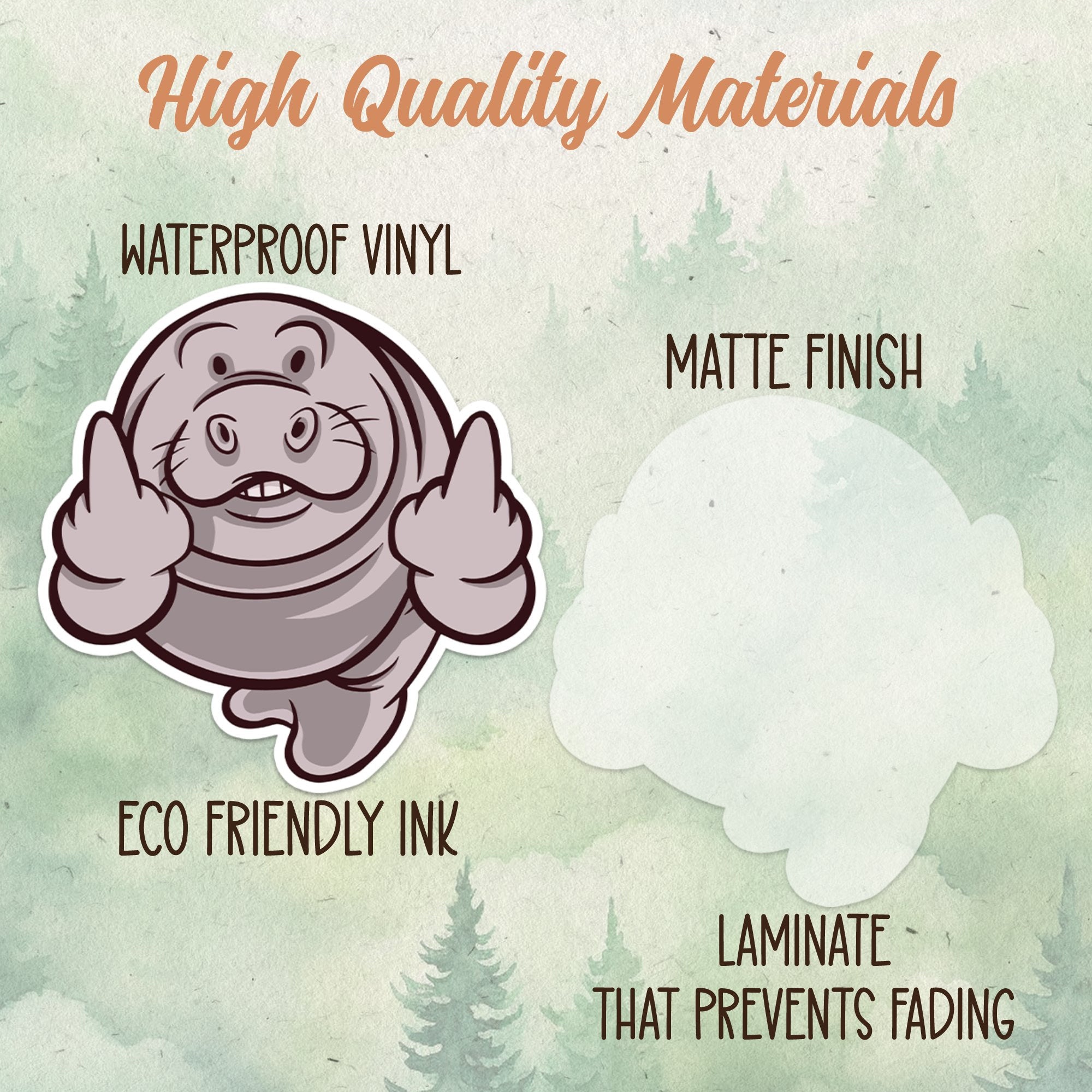 Manatee sticker, Waterproof vinyl decal, Animal lover gifts - SoulFamiliar