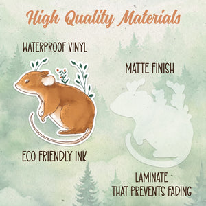 Mouse sticker, Waterproof vinyl decal, Animal lover gifts - SoulFamiliar