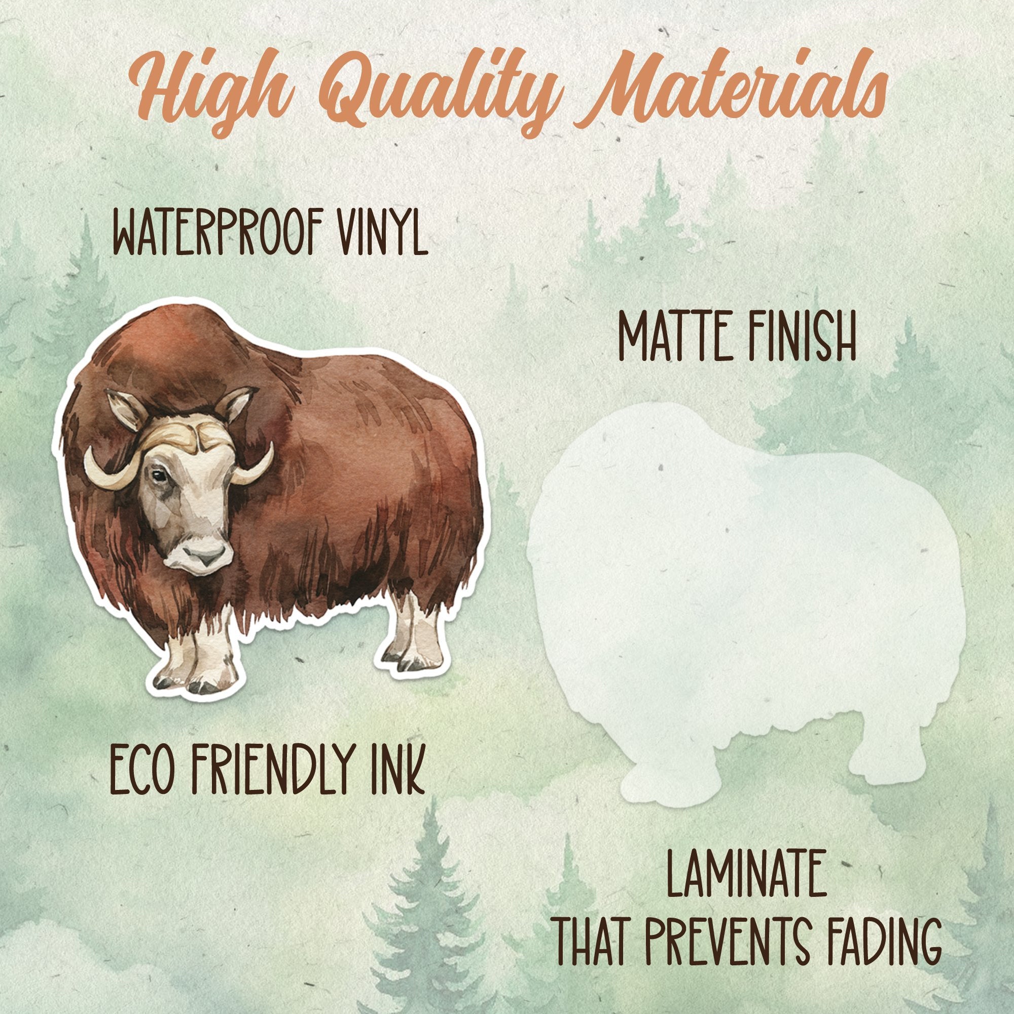 Muskox sticker, Waterproof vinyl decal, Animal lover gifts - SoulFamiliar