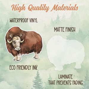 Muskox sticker, Waterproof vinyl decal, Animal lover gifts - SoulFamiliar