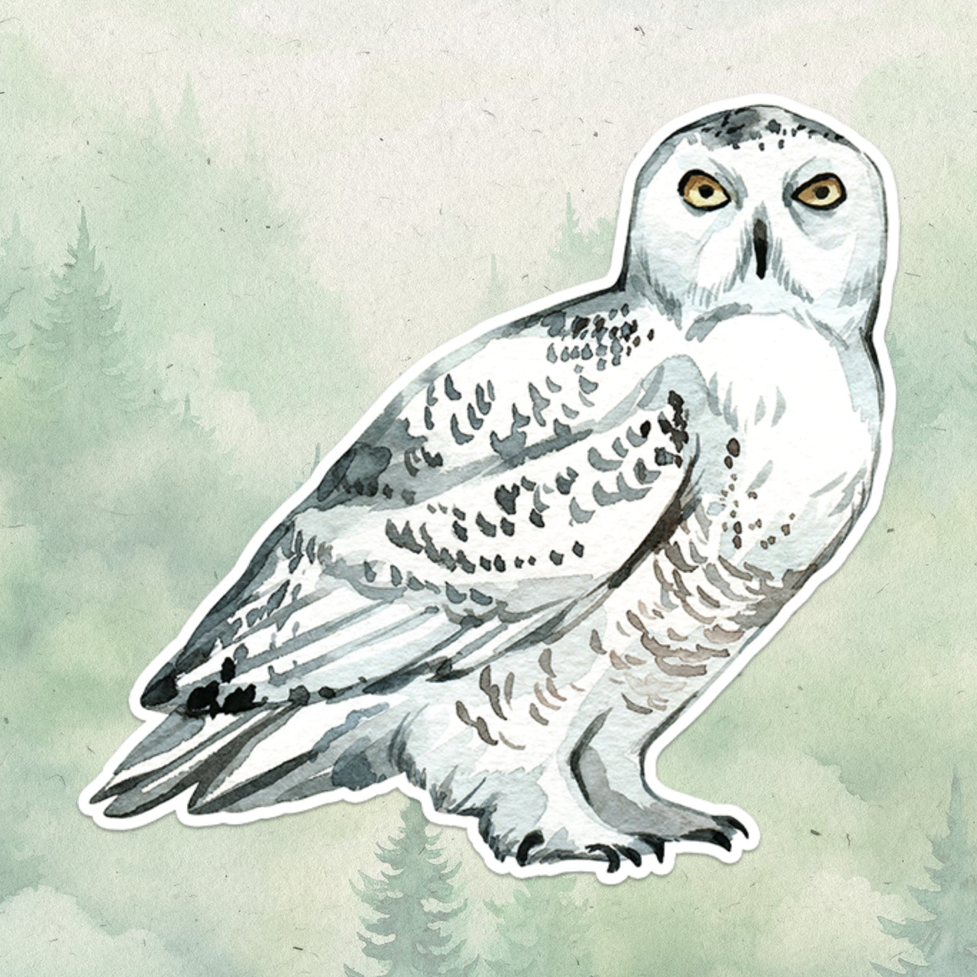 Snowy owl sticker, Waterproof vinyl decal, Owl sticker - SoulFamiliar