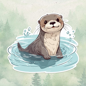 Otter sticker, Waterproof vinyl decal, Animal lover gifts - SoulFamiliar