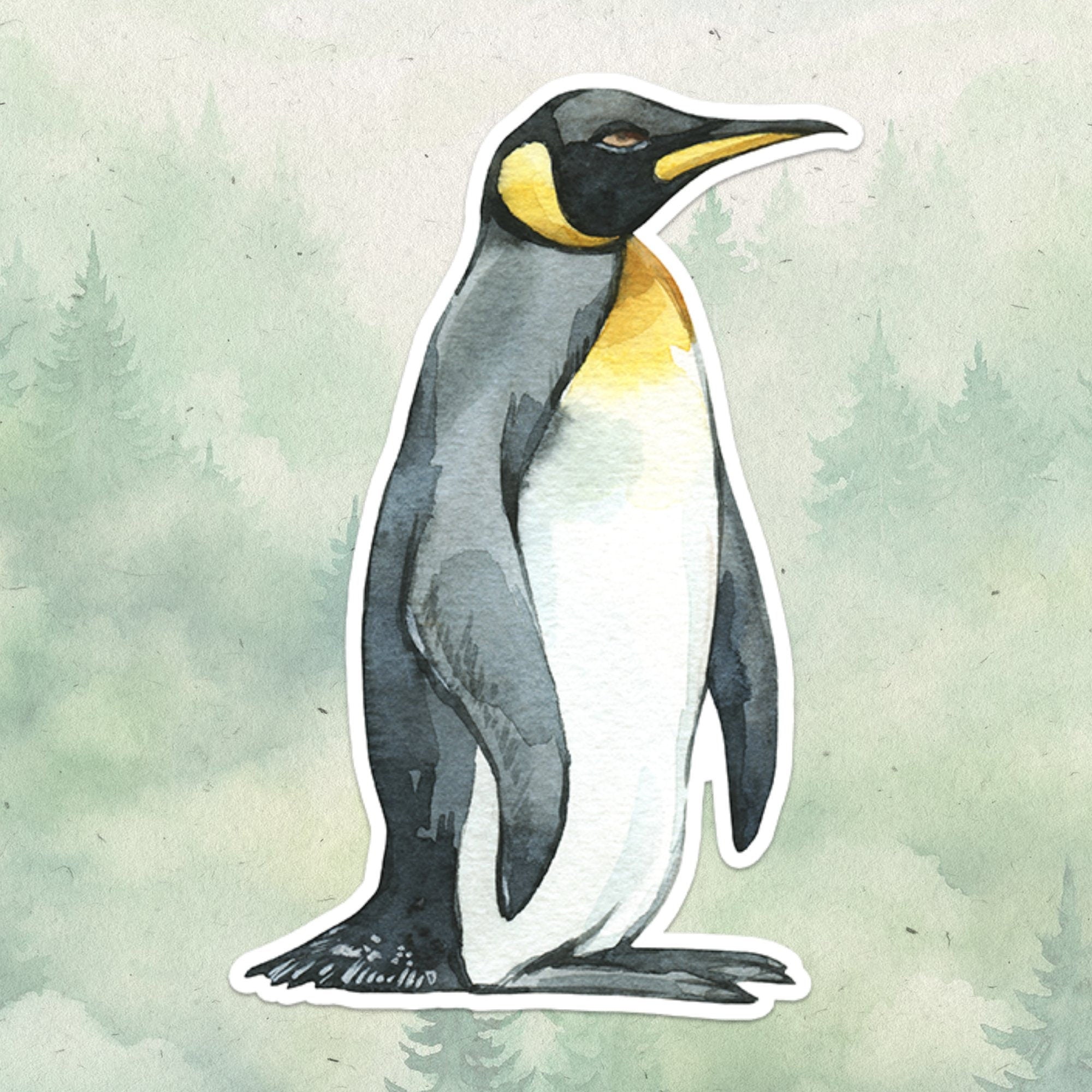 King penguin sticker, Waterproof vinyl decal, Penguin sticker - SoulFamiliar