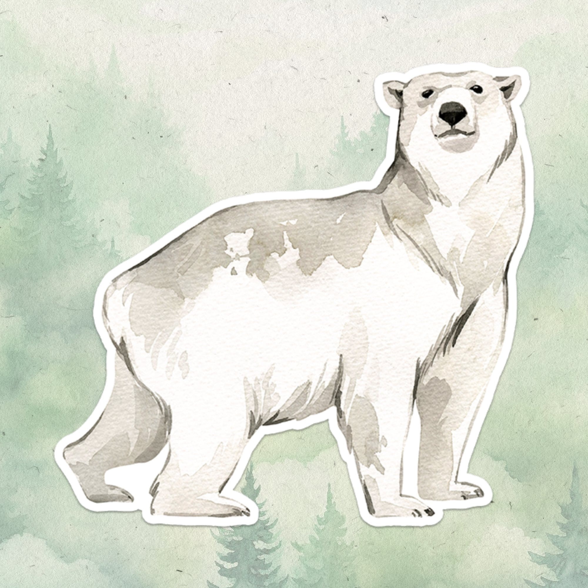 Polar bear sticker, Waterproof vinyl decal, Animal lover gifts - SoulFamiliar