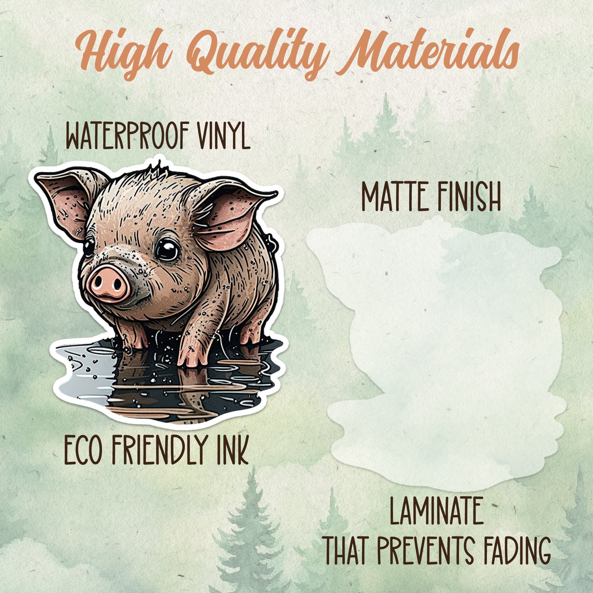 Pig sticker, Waterproof vinyl decal, Animal lover gifts - SoulFamiliar