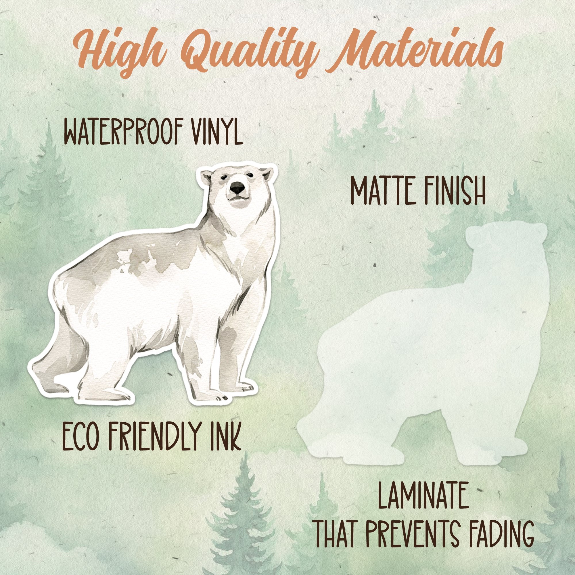 Polar bear sticker, Waterproof vinyl decal, Animal lover gifts - SoulFamiliar