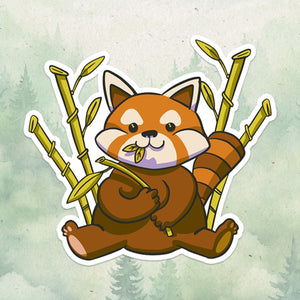 Red panda sticker, Waterproof vinyl decal, Animal lover gifts - SoulFamiliar