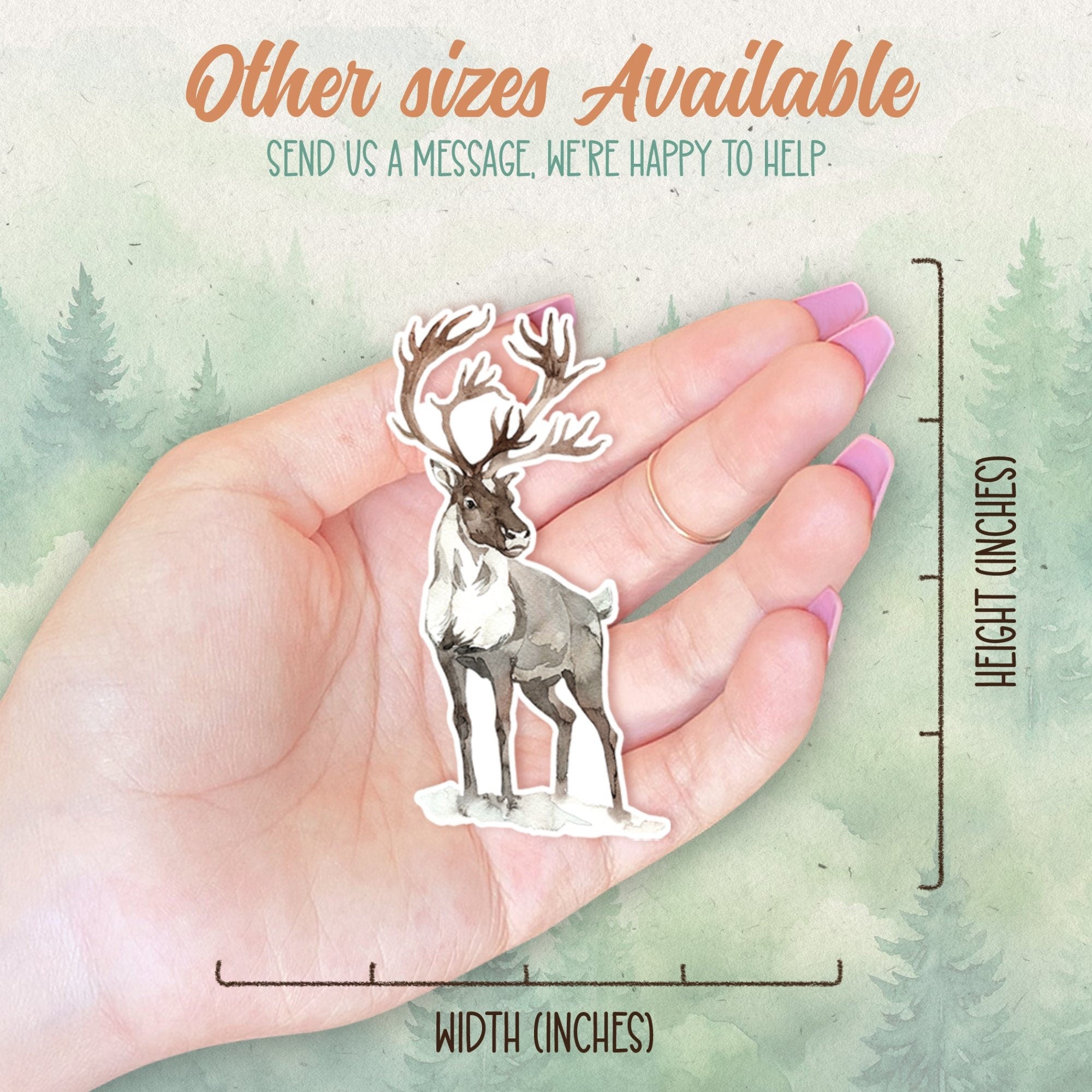 Reindeer sticker, Waterproof vinyl decal, Animal lover gifts - SoulFamiliar