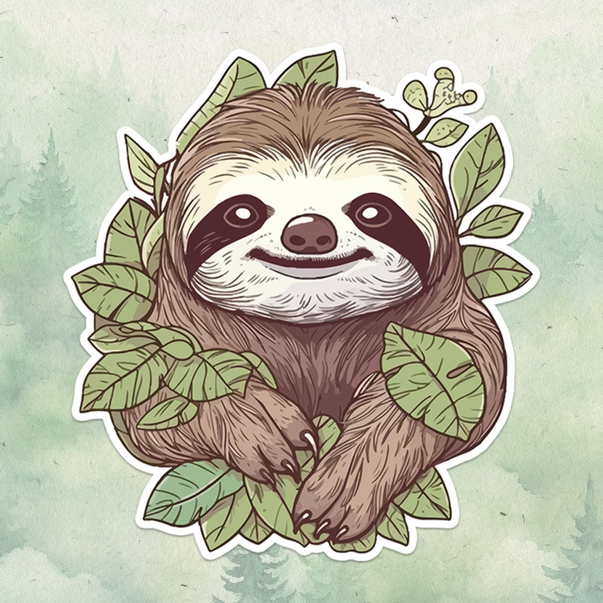 Sloth sticker, Waterproof vinyl decal, Animal lover gifts - SoulFamiliar