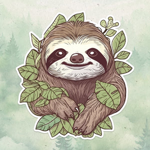 Sloth sticker, Waterproof vinyl decal, Animal lover gifts - SoulFamiliar