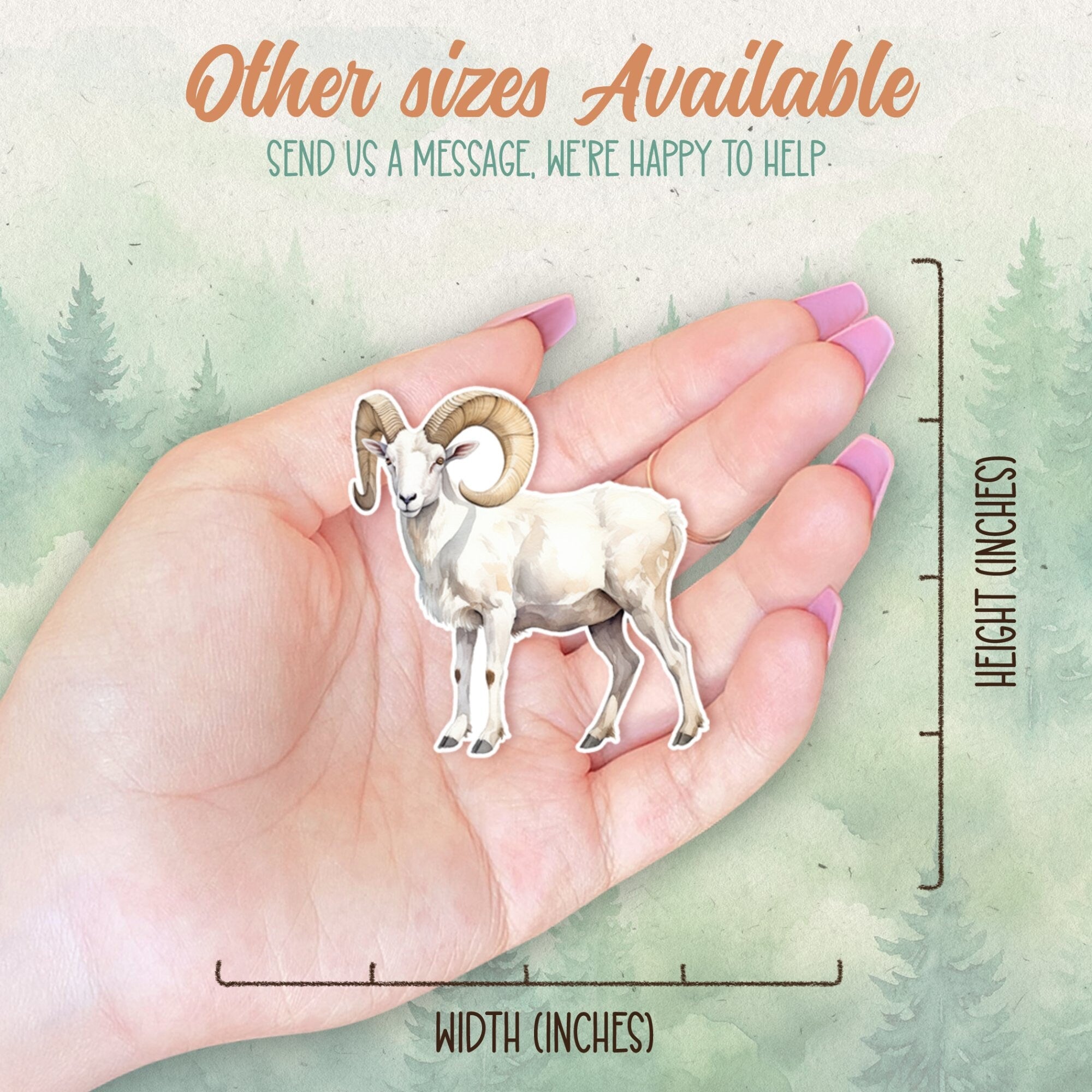 Dall sheep sticker, Waterproof vinyl decal, Sheep sticker - SoulFamiliar