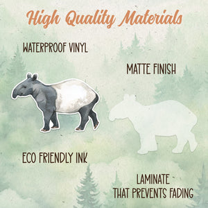 Tapir sticker, Waterproof vinyl decal, Animal lover gifts - SoulFamiliar