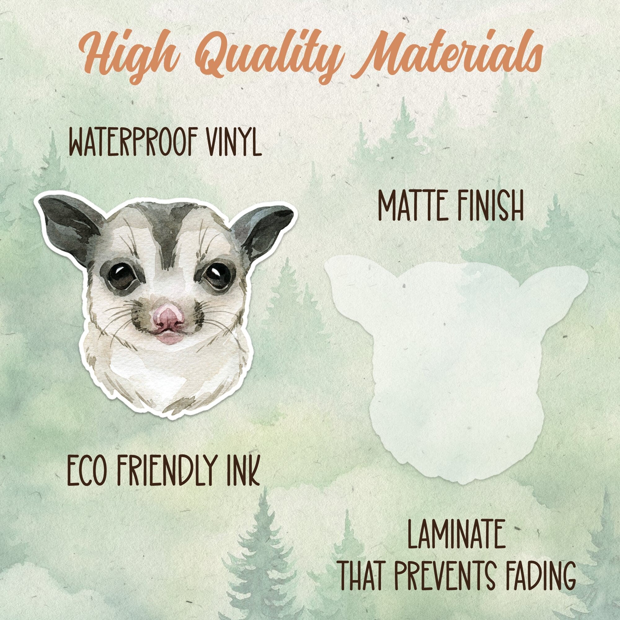 Sugar glider sticker, Waterproof vinyl decal, Animal lover gifts - SoulFamiliar