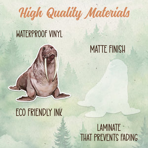 Walrus sticker, Waterproof vinyl decal, Animal lover gifts - SoulFamiliar