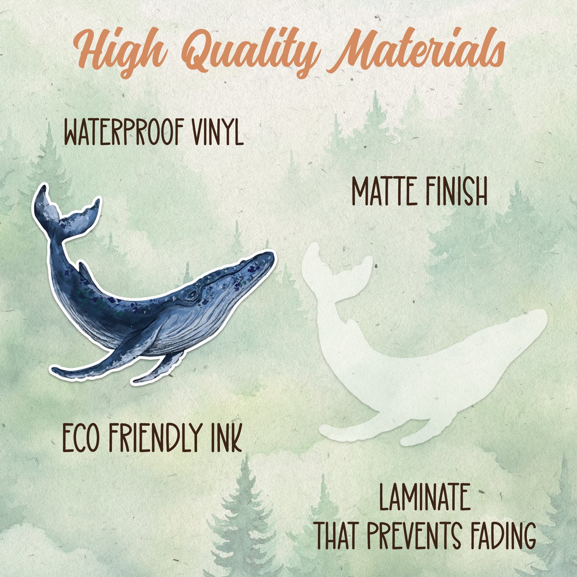 Whale sticker, Waterproof vinyl decal, Animal lover gifts - SoulFamiliar